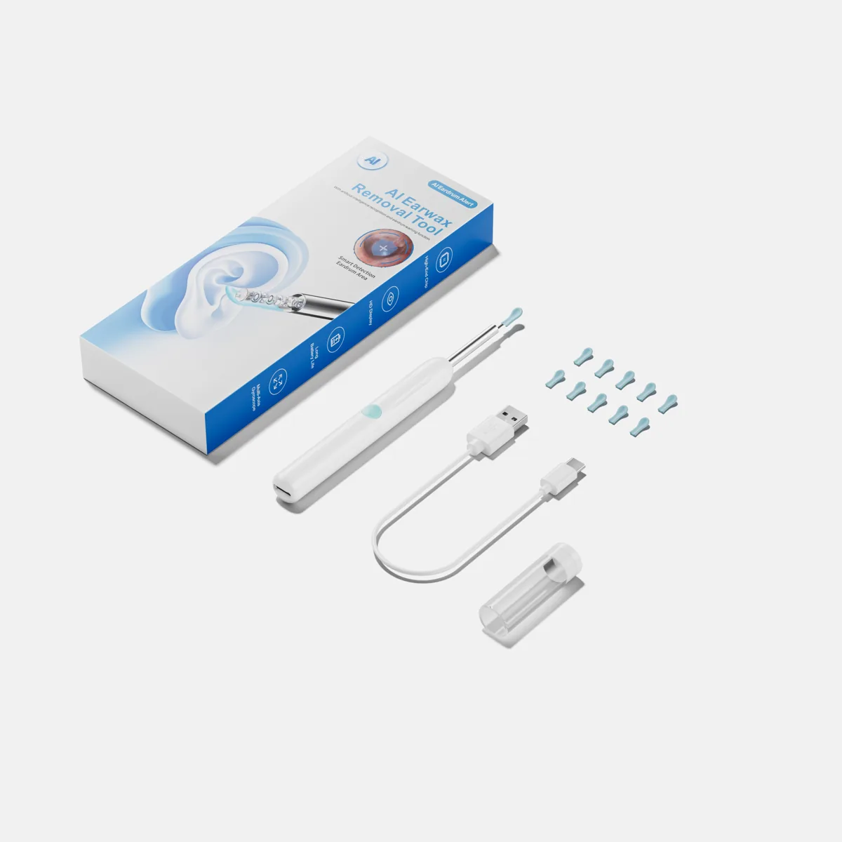 SOFTISH CC6 visual ear cleaner white feature view – Shenzhen Jiding Electronic Co., Ltd.