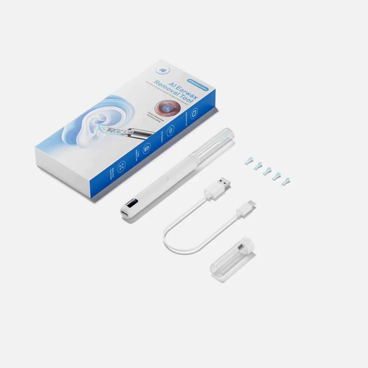 SOFTISH S9 visual ear cleaner white feature view – Shenzhen Jiding Electronic Co., Ltd.